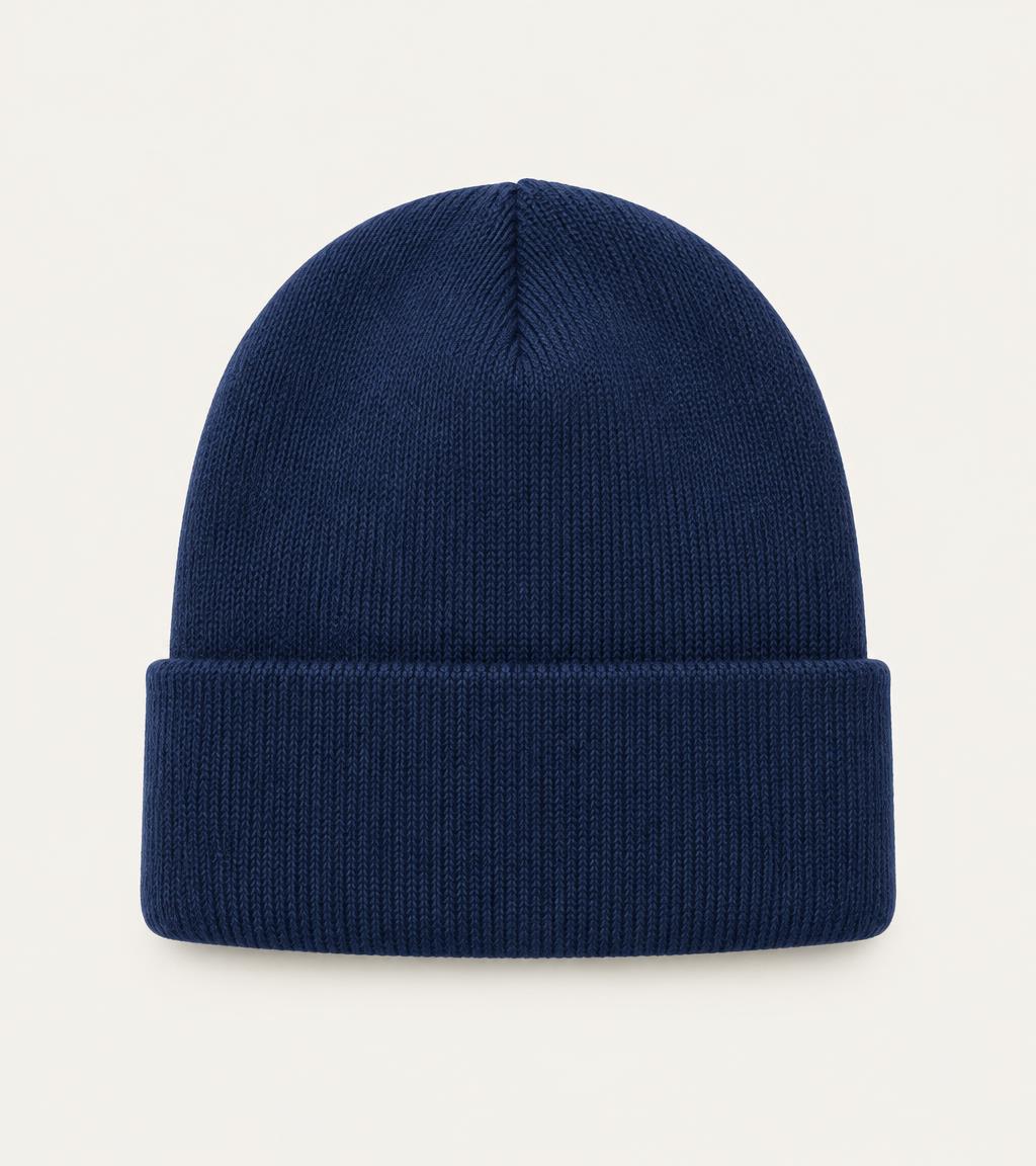 Navy knit beanie product photo